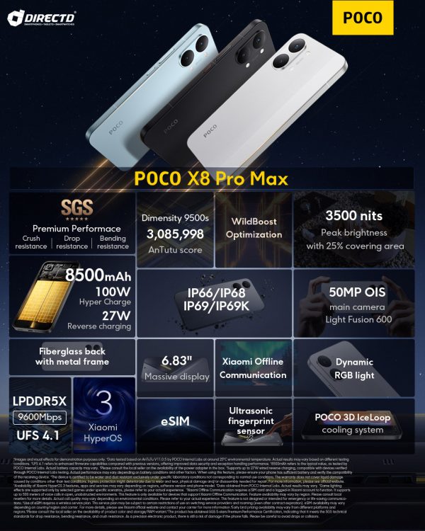 POCO X8 Pro Max [12GB RAM | 256GB/512GB ROM]